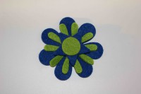 Ref 15   Broche flor en tonos verde y azul