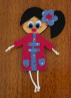 Ref 86   Nuevo!!!  Broche modelo muñeca con abrigo