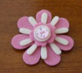 Ref 4   Broche flor con detalle de reloj en tonos rosa y crema