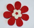 Ref 028  Broche flor en tonos rojo y blanco